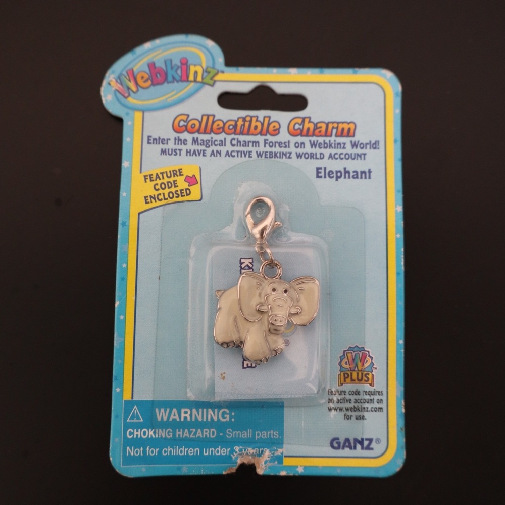 Webkinz Elephant Collectible Charm by Ganz NEW with Code